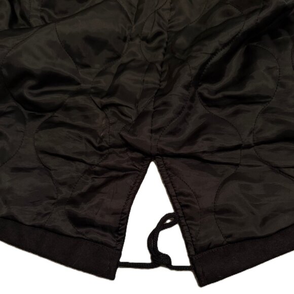 Theory Cashmere Wool Blend Large Black Hood Fur Zip Front Coat Jacket EUC - Picture 9 of 14